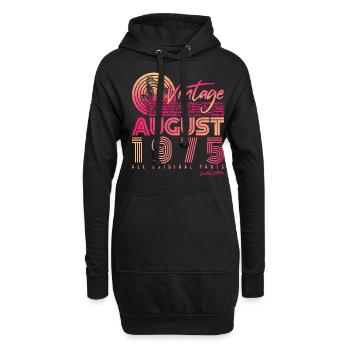 Vintage 1975 Im August - Hoodie-Kleid - Schwarz - Vorne