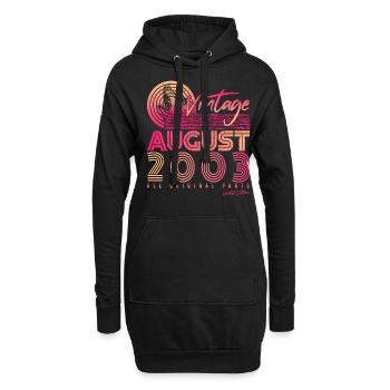 Mois de naissance Août 2003 - Sweat-shirt à capuche long Femme - noir - Devant