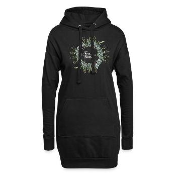 Team Braut I Blumenkranz Hochzeit Boho Stil - Hoodie-Kleid - Schwarz - Vorne