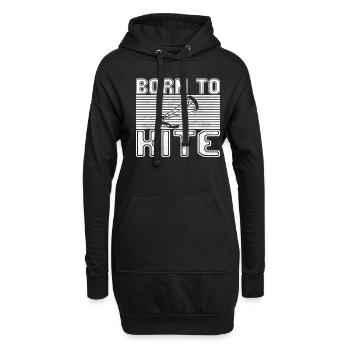 kite surfing - Hoodie-Kleid - Schwarz - Vorne