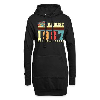 Salutations d’anniversaire pour 1987 août - Sweat-shirt à capuche long Femme - noir - Devant