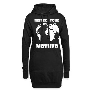 Respektiere deine Mutter Natur | Klimawandel - Hoodie-Kleid - Schwarz - Vorne