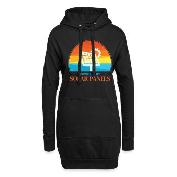 Alimenté par des panneaux solaires photovoltaïques - Sweat-shirt à capuche long Femme - noir - Devant