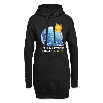 L’énergie solaire photovoltaïque - Sweat-shirt à capuche long Femme - noir - Devant