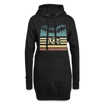 Vintage Retro Quad Driver Shirt Cadeau - Sweat-shirt à capuche long Femme - noir - Devant