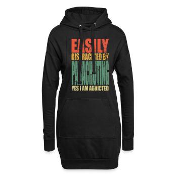Parachutisme en disant drôle - Sweat-shirt à capuche long Femme - noir - Devant