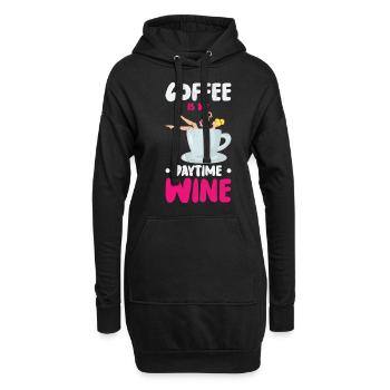 Kaffee Koffein Weintrinken Kaffeesüchtig - Hoodie-Kleid - Schwarz - Vorne
