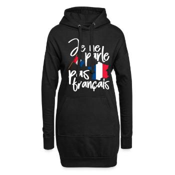 France - Sweat-shirt à capuche long Femme - noir - Devant