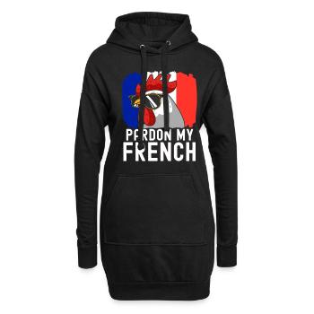 France Drapeau France Paris Marseille Français - Sweat-shirt à capuche long Femme - noir - Devant