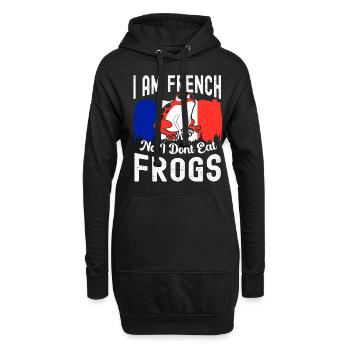 France Gift Paris Français Français Monaco - Sweat-shirt à capuche long Femme - noir - Devant