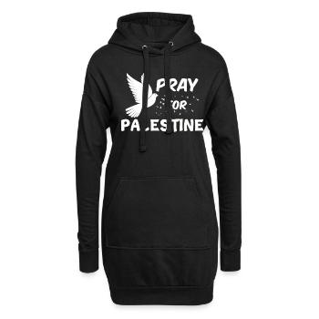 Palestine - Sweat-shirt à capuche long Femme - noir - Devant