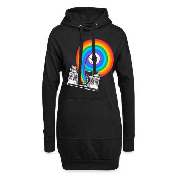 Photography Camera Lens Retro - Hoodie-Kleid - Schwarz - Vorne