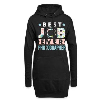 Photography Camera Lens Flowers - Hoodie-Kleid - Schwarz - Vorne