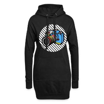 Photography Camera Lens Retro - Hoodie-Kleid - Schwarz - Vorne