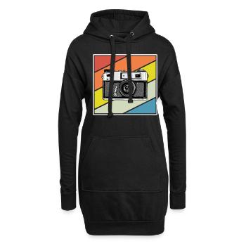 Photography Camera Lens Retro - Hoodie-Kleid - Schwarz - Vorne