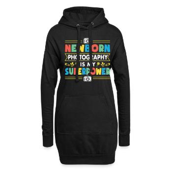 Photography Camera Lens Retro - Hoodie-Kleid - Schwarz - Vorne