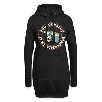 Photography Camera Lens Retro - Hoodie-Kleid - Schwarz - Vorne
