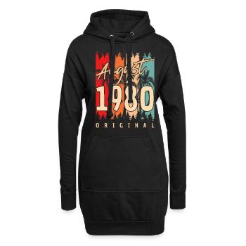 1980 En août salutations d’anniversaire - Sweat-shirt à capuche long Femme - noir - Devant