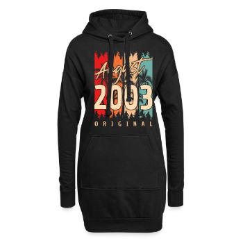Mois de naissance Août 2003 - Sweat-shirt à capuche long Femme - noir - Devant