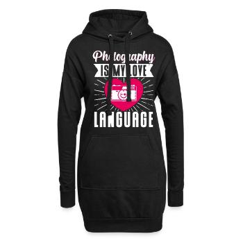 Photography Camera Lens Retro - Hoodie-Kleid - Schwarz - Vorne