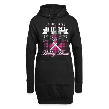 Hobby Horse Rider Thérapie Hobbyhorse - Sweat-shirt à capuche long Femme - noir - Devant
