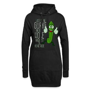Gurke in der Hose Witz Saure Gurken - Hoodie-Kleid - Schwarz - Vorne