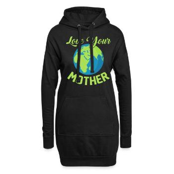 Climate Change Love Your Mother Earth Day - Hoodie-Kleid - Schwarz - Vorne