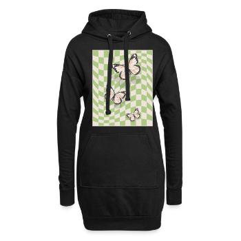 Papillons esthétiques pastel danois - Sweat-shirt à capuche long Femme - noir - Devant