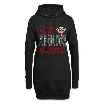 Le wifi est tombé en panne pendant 5 minutes 4 - Sweat-shirt à capuche long Femme - noir - Devant