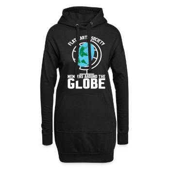 Flat Earth Society, membres du monde entier 17 - Sweat-shirt à capuche long Femme - noir - Devant