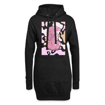 Dänische Pastell-Ästhetik David Statue Michelangel - Hoodie-Kleid - Schwarz - Vorne