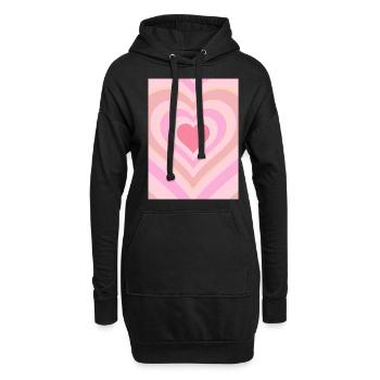 Cœur esthétique pastel danois - Sweat-shirt à capuche long Femme - noir - Devant