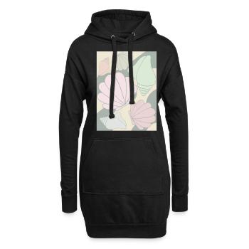 Dänische Pastell-Ästhetik Muschel - Hoodie-Kleid - Schwarz - Vorne