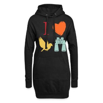 Vogelbeobachtung, Ornithologie - Hoodie-Kleid - Schwarz - Vorne