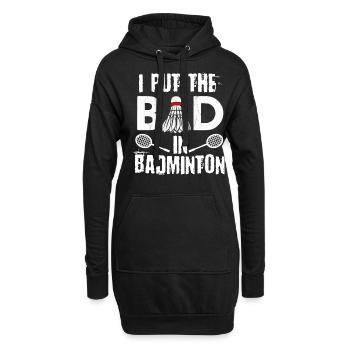 Badminton, Joueurs de badminton - Sweat-shirt à capuche long Femme - noir - Devant