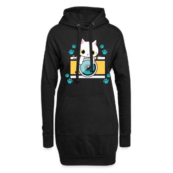 Photography Camera Lens - Hoodie-Kleid - Schwarz - Vorne