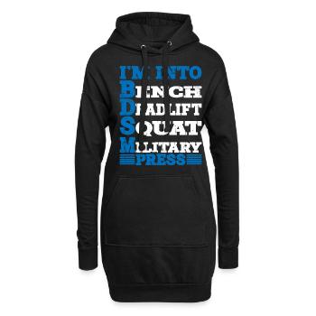 Dans Into BDSM Bench Squat Deadlift Military Press10 - Sweat-shirt à capuche long Femme - noir - Devant
