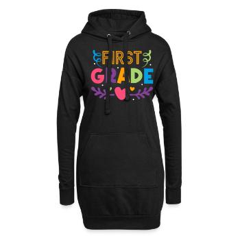 First Day Of School First Grade Teacher - Hoodie-Kleid - Schwarz - Vorne