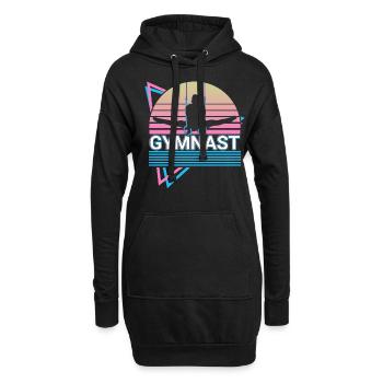 Gymnastik Turnerin Retro - Hoodie-Kleid - Schwarz - Vorne