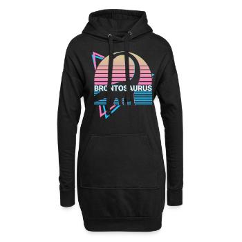 Brontosaurus Dinosaure Rétro - Sweat-shirt à capuche long Femme - noir - Devant