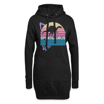 Spinosaurus Dinosaurier Retro - Hoodie-Kleid - Schwarz - Vorne