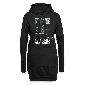 Lustiges Ingenieur Geschenke Geschenkidee - Hoodie-Kleid - Schwarz - Vorne
