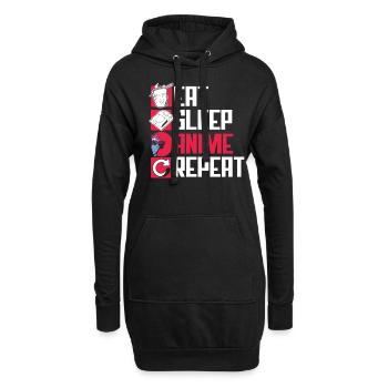 Lustiges Anime Geschenk - Hoodie-Kleid - Schwarz - Vorne