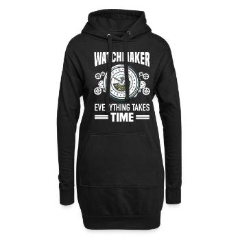 Uhrmacher Zeit Uhrliebhaber Uhren Sammler - Hoodie-Kleid - Schwarz - Vorne
