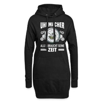 Uhrmacher Uhrmeister Uhren Sammler Geschenk - Hoodie-Kleid - Schwarz - Vorne