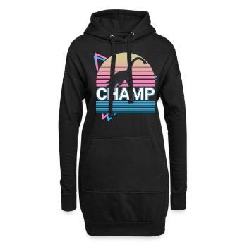Champ Kryptide Kryptozoologie Retro - Hoodie-Kleid - Schwarz - Vorne