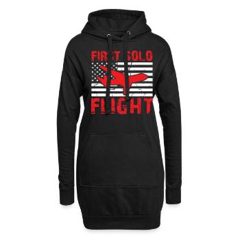 Aircraft Airplane Pilot Captain - First Solo Fligh - Hoodie-Kleid - Schwarz - Vorne