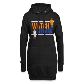 Watch and Learn Drehfußball Kickern - Hoodie-Kleid - Schwarz - Vorne