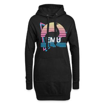 Emu Rétro - Sweat-shirt à capuche long Femme - noir - Devant