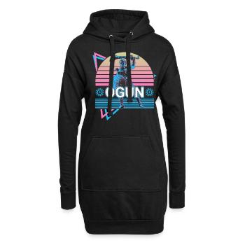 Ogun Orisha Afrikanische Gottheit Yoruba Religion - Hoodie-Kleid - Schwarz - Vorne